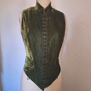 Vintage Banana Republic Olive Velvet Vest